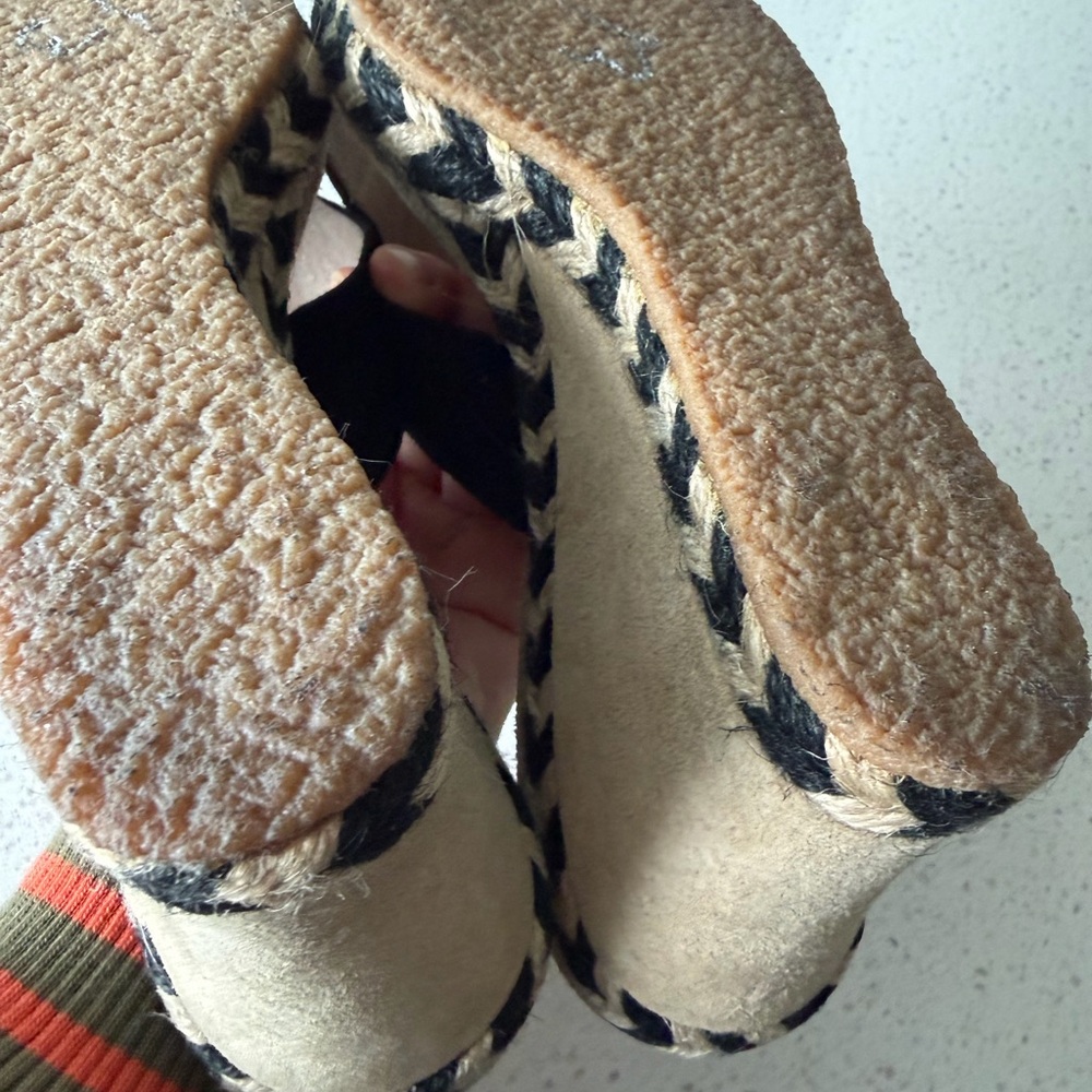 UGG Black Suede Wedge Sandals with Plush Insole 5 size new - Picture 4 of 5